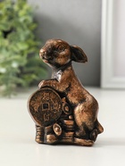 Фигура "Заяц на деньгах", высота 10 см, цвет винтажная бронза - фото 809347785