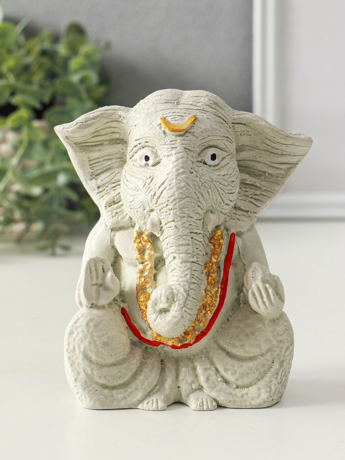 Фигурка гипс «Ганеша», 12×10 см, состаренный с росписью