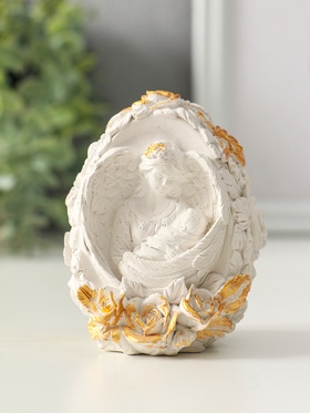 Фигура "Дева" размер 8х6 см, белый с позолотой ,гипс