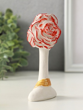 Фигура "Дама" размер 13х5 см, цвет белый с росписью, гипс