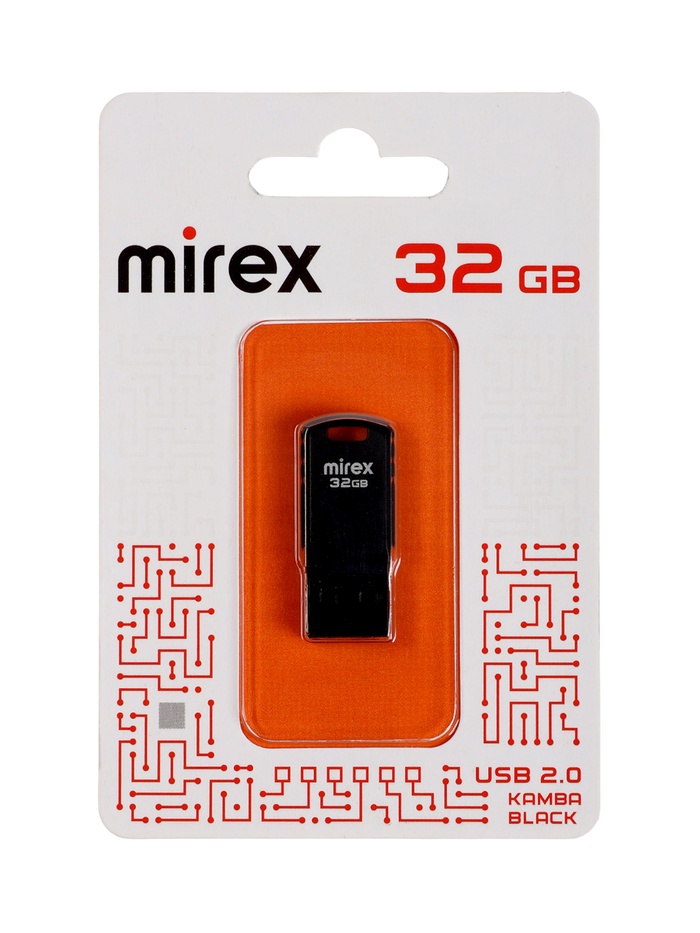 Флешка Mirex KAMBA, 32 Гб, USB 2.0, чтение до 23 Мб/с, запись до 20 Мб/с, чёрная - Фото 1