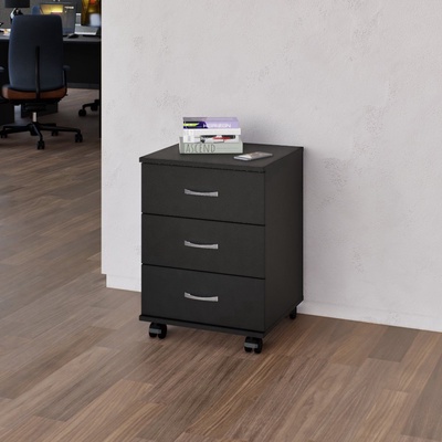 УЦЕНКА Тумба подкатная с ящиками Джамп 0.6×0.45×0.44 м чёрная