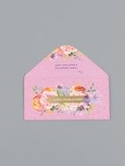 Конверт для денег «С днём рождения», цветы на сиреневом, 16,5 х 8 см  (артикул 10939323)  большой выбор товаров оптом и в розницу по низким ценам с доставкой