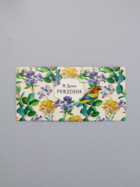 Конверт для денег «В день рождения», птица, 16,5 х 8 см 10939358