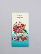 Конверт для денег «В день рождения», чашка и птица, 16,5 х 8 см (комплект 10 шт) - фото 63631907