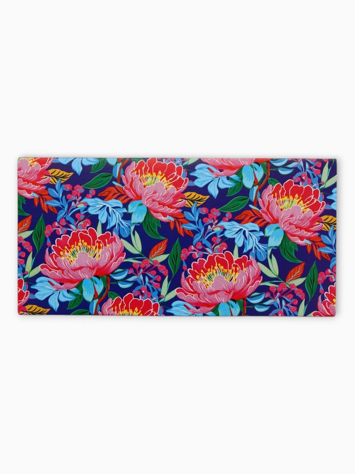 Конверт для денег «Цветы», яркие на синем, 16,5 х 8 см