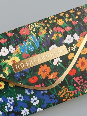 Конверт для денег «Поздравляем!», лужайка, 16,5 х 8 см (комплект 10 шт)