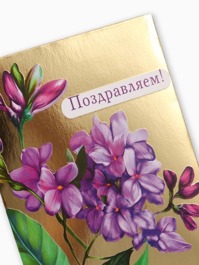 Конверт для денег «Поздравляем!», сирень, 16,5 х 8 см