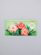 Конверт для денег «В День Рождения!», 3 цветка на зелёном, 16,5 х 8 см (комплект 10 шт) - фото 63632027