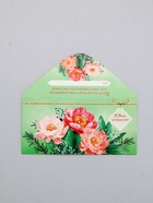 Конверт для денег «В День Рождения!», 3 цветка на зелёном, 16,5 х 8 см  (артикул 10939433)  большой выбор товаров оптом и в розницу по низким ценам с доставкой