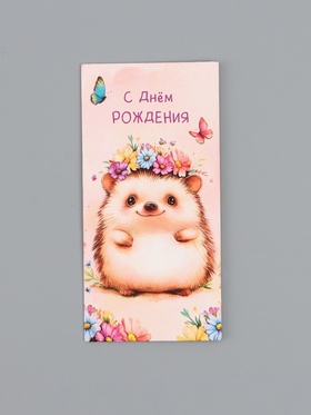 Конверт для денег «С Днем Рождения!», ёж, 16,5 х 8 см 10939466