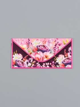 Конверт для денег «Цветы», сочный, 16,5 х 8 см