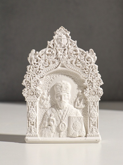 Икона «Николай Чудотворец», с подвесом, 12×8×2 см, гипс