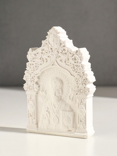 Икона «Николай Чудотворец», с подвесом, 12×8×2 см, гипс