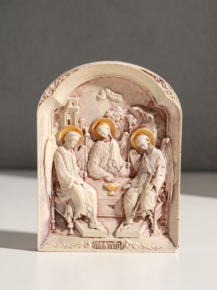Икона «Святая троица», с подвесом, 12×9×2 см, гипс, роспись - Фото 1