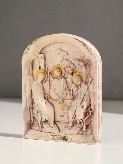 Икона «Святая троица», с подвесом, 12×9×2 см, гипс, роспись