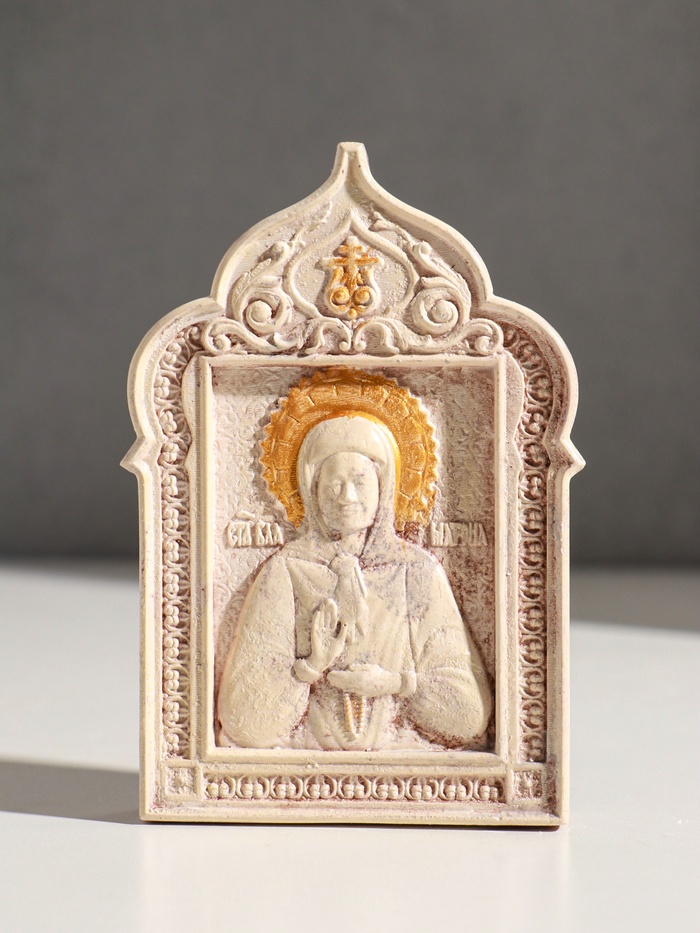 Икона «Святая Матрона», с подвесом, 12×8×2 см, гипс, роспись - Фото 1