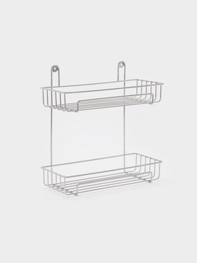 Полка для ванной прямоугольная, 2-х ярусная, 29*12,5*30 см, цвет хром 10954121