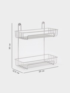Полка для ванной прямоугольная, 2-х ярусная, 29×12.5×30 см, хром - Фото 2