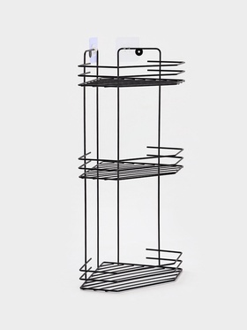 Полка для ванной угловая 3-х ярусная 20,5*20,5*52 см, цвет черный 10954125