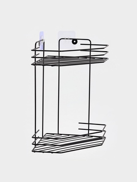 Полка для ванной угловая 2-х ярусная 20,5*20,5*31,5 см, цвет черный 10954126