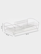 Сушилка для тарелок и кружек с поддоном, 39×25×12 см, хром - Фото 2