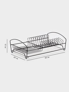 Сушилка для тарелок и кружек с поддоном, 39×25×12 см, чёрная - Фото 2