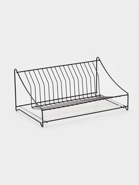 Сушилка для тарелок с поддоном, 38×17.5×23.5 см, чёрная 10954133