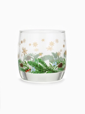 Стакан новогодний «Зимний букет», 310 мл, золотая деколь