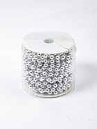 УЦЕНКА Бусы на нитях круглые 7,5мм*10±1ярд серебряный пластик бобина АУ - Фото 3