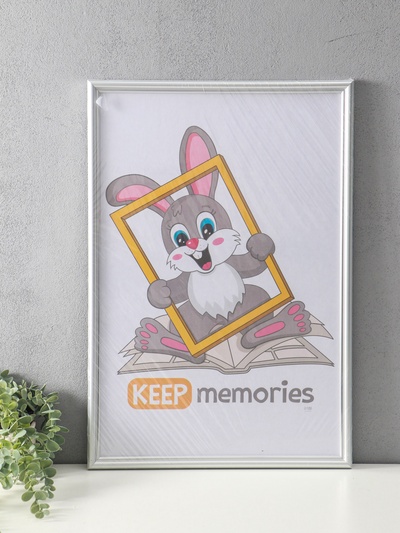Фоторамка для фото 40×60 см Keep memories «Пиксель», пластик, серебро, (пластиковый экран)