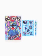 Подарочный набор: ежедневник А5, 80 л, ручка и наклейки Стич 10880119