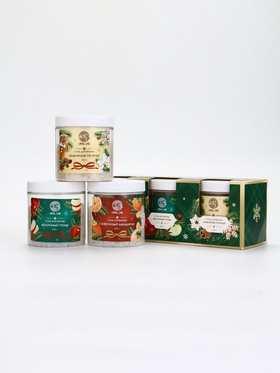 Соль для ванны, набор 3 шт. × 200 г, мандарин, яблочный пунш, имбирное печенье, URAL LAB