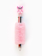Ручка многоцветная 6 цветов пушистая Стич, розовая - Фото 2