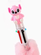 Ручка многоцветная 6 цветов пушистая Стич, розовая 10896734