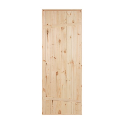 УЦЕНКА Дверной блок для бани, 180×70 см, из сосны, на клиньях, массив