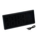 УЦЕНКА Часы электронные настенные, настольные, с будильником, 36 х 15 х 3 см, белые цифры - Фото 5