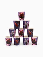 Посуда одноразовая бумажная на 10 персон: стаканы, тарелки, скатерть, Человек Паук - фото 119552020