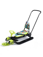 УЦЕНКА Снегокат «Пиксели», с родительской ручкой, со спинкой, зелёный, ТС6-СЛ/ПК Snow Cat - Фото 7