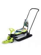 УЦЕНКА Снегокат «Пиксели», с родительской ручкой, со спинкой, зелёный, ТС6-СЛ/ПК Snow Cat - Фото 8