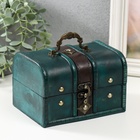 УЦЕНКА Шкатулка дерево «Ромб» набор 2 шт. голубая 7.8×11.8×8 см 11×15.7×11.5 см 10961498