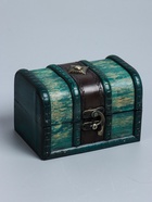 УЦЕНКА Шкатулка дерево «Ромб» набор 2 шт. голубая 7.8×11.8×8 см 11×15.7×11.5 см 10961498