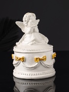 УЦЕНКА Шкатулка с бантами «Ангел » 12×9 см, перламутр - Фото 2