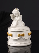 УЦЕНКА Шкатулка с бантами «Ангел » 12×9 см, перламутр - Фото 3