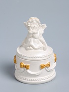 УЦЕНКА Шкатулка с бантами «Ангел » 12×9 см, перламутр - Фото 4