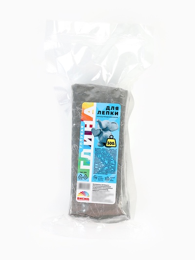 Глина для лепки, голубая, вакуумированная 500 гр