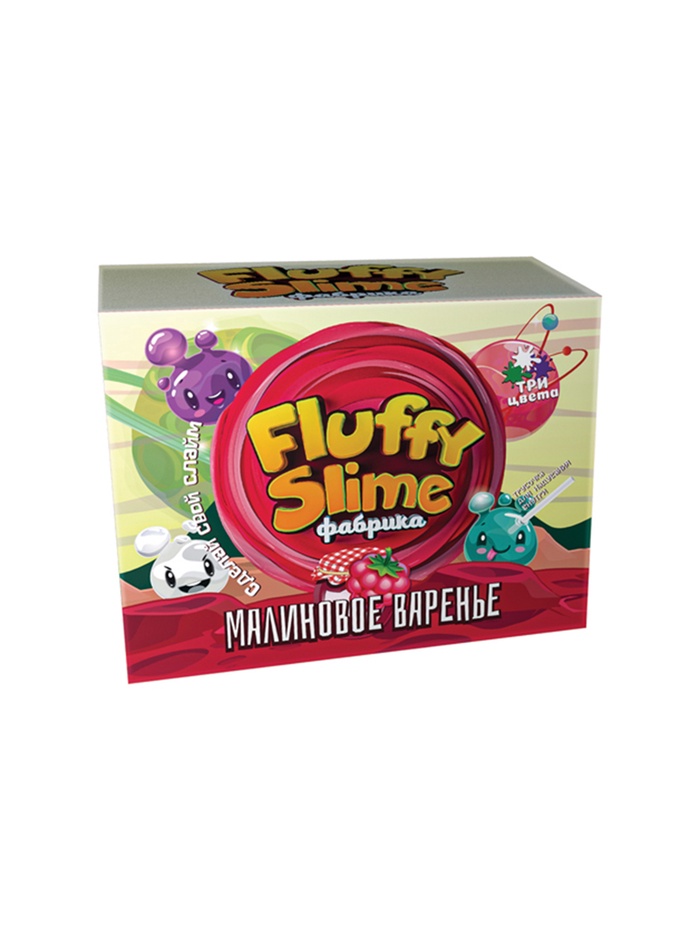 Создай Слайм. Флаффи слайм-фабрика "Малиновое варенье" 3 слайма 3 цвета. - Фото 1