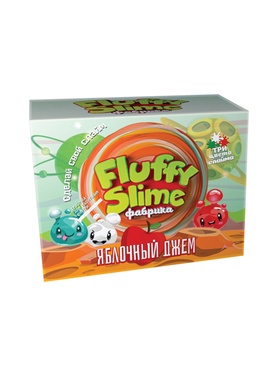 Создай Слайм. Флаффи слайм-фабрика "Яблочный джем" 3 слайма 3 цвета.