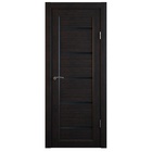 УЦЕНКА Комплект межкомнатной двери, B-1/04 Венге рифленый, Лакобель черный, 2000×800 - Фото 2