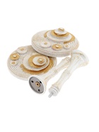 Крючок для штор CAPPIO KS038, d=11 см, цвет белый с золотом, 2 шт - фото 61616267